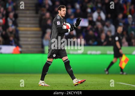 Danny Ward de Leicester City pendant le match de la troisième ronde de la coupe FA entre Leicester City et Watford au King Power Stadium de Leicester le samedi 8th janvier 2022. (Photo de Jon Hobley/MI News/NurPhoto) Banque D'Images