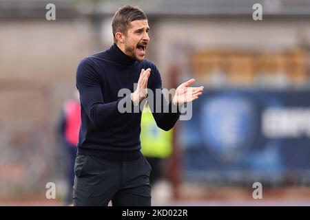 Alessio Dionisi (entraîneur en chef Sassuolo) pendant le football italien série A match Empoli FC vs US Sassuolo sur 09 janvier 2022 au stade Carlo Castellani à Empoli, Italie (photo de Lisa Guglielmi/LiveMedia/NurPhoto) Banque D'Images