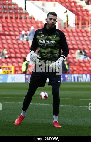 Angus Gunn de Norwich City lors de l'échauffement préalable au match lors de la troisième ronde de la coupe FA entre Charlton Atheltic et Norwich City au ValleyStadium, Londres, le 09th janvier 2022 (photo d'action Foto Sport/NurPhoto) Banque D'Images