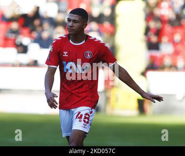 Charlton Athletic's Mason Burstow lors de la troisième ronde de la FA Cup entre Charlton Atheltic et Norwich City au ValleyStadium, Londres, le 09th janvier 2022 (photo d'action Foto Sport/NurPhoto) Banque D'Images