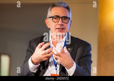 Fabrizio Pregliasco assiste au musée il Tempo Della Salute au Museo Nazionale della Scienza e della Tecnologia Leonardo da Vinci on 05 novembre 2021 à Milan, Italie. (Photo par Alessandro Bremec/NurPhoto) Banque D'Images