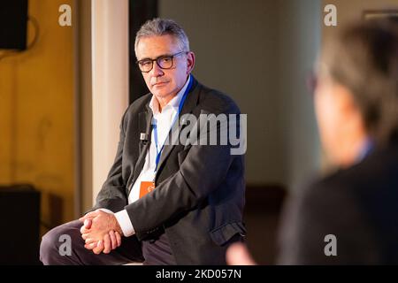 Fabrizio Pregliasco assiste au musée il Tempo Della Salute au Museo Nazionale della Scienza e della Tecnologia Leonardo da Vinci on 05 novembre 2021 à Milan, Italie. (Photo par Alessandro Bremec/NurPhoto) Banque D'Images