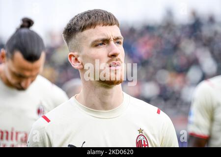 Portrait d'Alexis Saelemaekers à Milan pendant le football italien série A match Venezia FC vs AC Milan sur 09 janvier 2022 au stade Pier Luigi Penzo à Venise, Italie (photo d'Ettore Griffoni/LiveMedia/NurPhoto) Banque D'Images