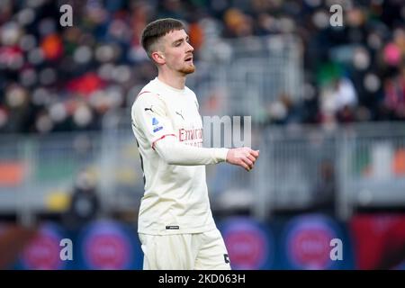 Portrait d'Alexis Saelemaekers à Milan pendant le football italien série A match Venezia FC vs AC Milan sur 09 janvier 2022 au stade Pier Luigi Penzo à Venise, Italie (photo d'Ettore Griffoni/LiveMedia/NurPhoto) Banque D'Images