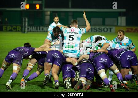 Federico Ruzza (rugby de Benetton) pendant la coupe du défi de rugby Benetton Rugby vs Dragons on 15 janvier 2022 au stade Monigo de Trévise, Italie (photo de Mattia Radoni/LiveMedia/NurPhoto) Banque D'Images