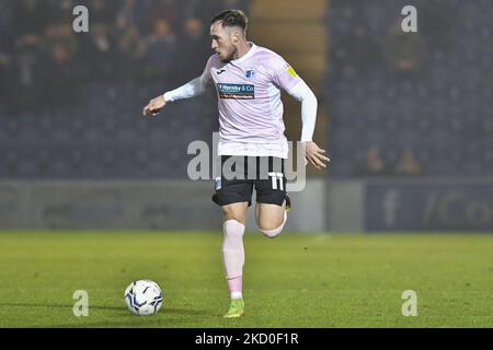 Josh Kay de Barrow en action pendant le match Sky Bet League 2 entre Colchester United et Barrow au stade JobServe Community Stadium, à Colchester, le samedi 15th janvier 2022. (Photo par Ivan Yordanov/MI News/NurPhoto) Banque D'Images