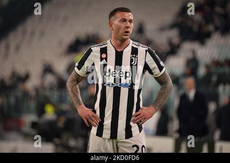 Federico Bernardeschi de Juventus FC déception lors du match de football Serie A entre Juventus FC et Udinese Calcio au stade Allianz, le 15 janvier 2022 à Turin, Italie (photo d'Alberto Gandolfo/NurPhoto) Banque D'Images