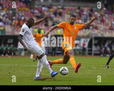 Sébastien Haller de Côte d'Ivoire pendant la Sierra Leone contre Côte d'Ivoire, coupe africaine des nations, au stade Ahmadou Ahidjo sur 16 janvier 2022. (Photo par Ulrik Pedersen/NurPhoto) Banque D'Images