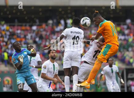 Simon Deli de Côte d'Ivoire pendant la Sierra Leone contre Côte d'Ivoire, coupe africaine des nations, au stade Ahmadou Ahidjo sur 16 janvier 2022. (Photo par Ulrik Pedersen/NurPhoto) Banque D'Images