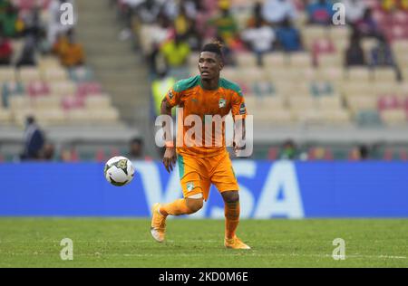 Simon Deli de Côte d'Ivoire pendant la Sierra Leone contre Côte d'Ivoire, coupe africaine des nations, au stade Ahmadou Ahidjo sur 16 janvier 2022. (Photo par Ulrik Pedersen/NurPhoto) Banque D'Images