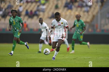 !g14! Pendant la Guinée contre le Zimbabwe , coupe africaine des nations, au stade Ahmadou Ahidjo sur 18 janvier 2022. (Photo par Ulrik Pedersen/NurPhoto) Banque D'Images