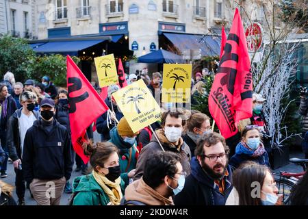 Les enseignants dénoncent le ''protocole d'Ibiza'' de Jean Michel Blanquer, à Paris sur 20 janvier 2022. (Photo de Vincent Koebel/NurPhoto) Banque D'Images