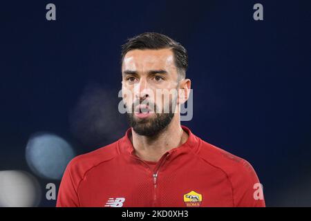 Rui Patricio d'AS Roma regarde pendant le match de la coupe italienne entre AS Roma et US Lecce au Stadio Olimpico, Rome, Italie, le 20 janvier 2022. (Photo de Giuseppe Maffia/NurPhoto) Banque D'Images