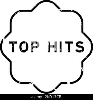 Grunge noir dessus frappe mot caoutchouc joint tampon sur fond blanc Illustration de Vecteur