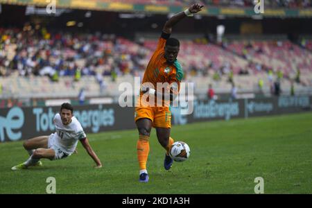 Serge Aurier de Côte d'Ivoire pendant l'Egypte contre Côte d'Ivoire, coupe africaine des nations, au stade Ahmadou Ahidjo sur 26 janvier 2022. (Photo par Ulrik Pedersen/NurPhoto) Banque D'Images