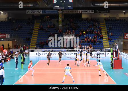 Phases du jeu pendant le match de volley de la Ligue des champions du CEV Cucine Lube Civitanova vs OK Merkur Maribor sur 26 janvier 2022 au Forum Eurosuole à Civitanova Marche, Italie (photo de Roberto Bartomeoli/LiveMedia/NurPhoto) Banque D'Images