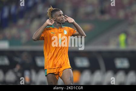 Wilfried Zaha de Côte d'Ivoire pendant l'Egypte contre Côte d'Ivoire, coupe africaine des nations, au stade Ahmadou Ahidjo sur 26 janvier 2022. (Photo par Ulrik Pedersen/NurPhoto) Banque D'Images