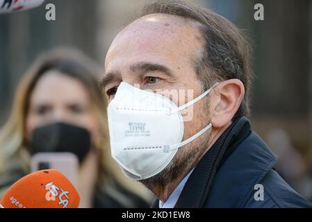 Riccardo Nencini pendant les nouvelles le septième vote pour l'élection du Président de la République sur 29 janvier 2022 à Rome à Rome, Italie (photo de Gloria Imbrogno/LiveMedia/NurPhoto) Banque D'Images