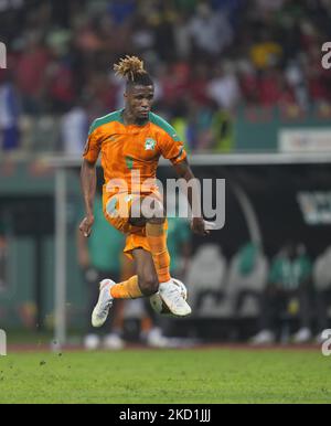 Wilfried Zaha de Côte d'Ivoire pendant l'Egypte contre Côte d'Ivoire, coupe africaine des nations, au stade Ahmadou Ahidjo sur 26 janvier 2022. (Photo par Ulrik Pedersen/NurPhoto) Banque D'Images