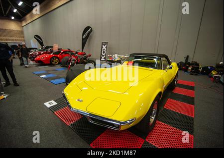 Une Corvette Stingray de Chevrolet pendant le salon de l'auto MCM 2022 à Corferias à Bogota, Colombie sur 28 janvier et 29 2022. (Photo par Sebastian Barros/NurPhoto) Banque D'Images