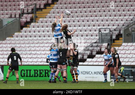 Une ligne lors du match FÉMININ ALLIANZ PREMIER 15S entre le DMP Durham Sharks et les London Wasps à la Northern Echo Arena, Darlington, le samedi 5th février 2022. (Photo de Chris Booth/MI News/NurPhoto) Banque D'Images