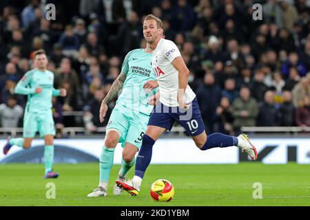 Tottenham avance Harry Kane en action lors du match de la coupe FA entre Tottenham Hotspur et Brighton et Hove Albion au stade Tottenham Hotspur, Londres, le samedi 5th février 2022. (Photo de Jon Bromley/MI News/NurPhoto) Banque D'Images