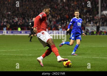 Xande Silva, de la forêt de Nottingham, en action lors du match de la coupe FA entre la forêt de Nottingham et la ville de Leicester au City Ground, Nottingham, le dimanche 6th février 2022. (Photo de Jon Hobley/MI News/NurPhoto) Banque D'Images