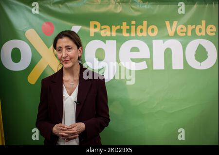 Un politicien franco-colombien, Ingrid Betancourt du parti politique 'Partido Verde Oxigeno', parle lors d'une conférence de presse de sa candidature à la présidence au siège du parti politique à Bogota, Colombie sur 9 février 2022. Les élections présidentielles en Colombie devraient avoir lieu sur 29 mai. (Photo par Sebastian Barros/NurPhoto) Banque D'Images