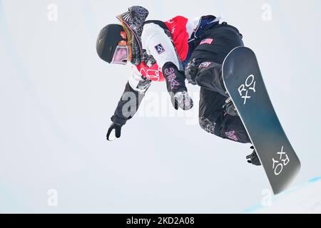 Chloe Kim des Etats-Unis remporte l'or au Snowboard - Half Pipe aux Jeux Olympiques d'hiver de 2022 à Beijing au parc de neige de Zhangjiakou Genting sur 10 février 2022 à Zhangjiakou, en Chine. (Photo par Ulrik Pedersen/NurPhoto) Banque D'Images