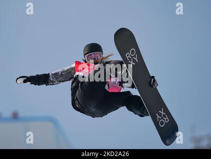 Chloe Kim des Etats-Unis remporte l'or au Snowboard - Half Pipe aux Jeux Olympiques d'hiver de 2022 à Beijing au parc de neige de Zhangjiakou Genting sur 10 février 2022 à Zhangjiakou, en Chine. (Photo par Ulrik Pedersen/NurPhoto) Banque D'Images