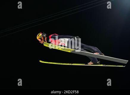 Pie Paschke d'Allemagne au saut à ski aux Jeux Olympiques d'hiver de 2022 à Beijing au parc de neige de Zhangjiakou Genting sur 12 février 2022 à Zhangjiakou, en Chine. (Photo par Ulrik Pedersen/NurPhoto) Banque D'Images