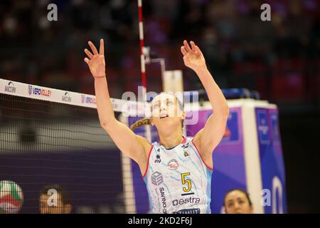 Ofelia Malinov (Savino Del Bene Scandicci) pendant le Volleyball Italien série A1 femmes Match Vero Volley Monza vs Savino Del Bene Scandicci sur 12 février 2022 à l'Arena di Monza à Monza (MB), Italie (photo de Valerio Origo/LiveMedia/NurPhoto) Banque D'Images