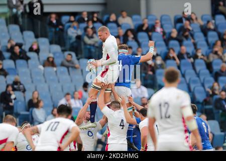 touche Angleterre pendant le match de rugby six Nations 2022 six Nations - Italie contre Angleterre sur 13 février 2022 au stade Olimpico à Rome, Italie (photo de Luigi Mariani/LiveMedia/NurPhoto) Banque D'Images