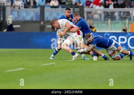 Attaque de l'Angleterre pendant le match de rugby six Nations 2022 six Nations - Italie contre Angleterre sur 13 février 2022 au stade Olimpico à Rome, Italie (photo de Luigi Mariani/LiveMedia/NurPhoto) Banque D'Images