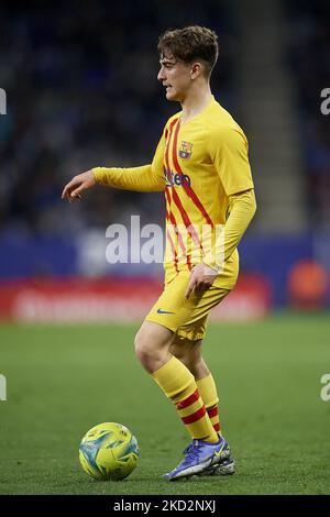 Pendant le match de la Liga Santander entre le RCD Espanyol et le FC Barcelone au stade RCDE sur 13 février 2022 à Barcelone, Espagne. (Photo de Jose Breton/Pics action/NurPhoto) Banque D'Images