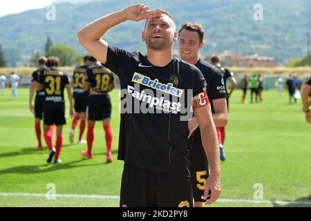 Le capitaine Ascoli Calcio Federico Dionisi, un club de la ligue italienne de football Serie B. (Photo de Riccardo Fabi/NurPhoto) Banque D'Images