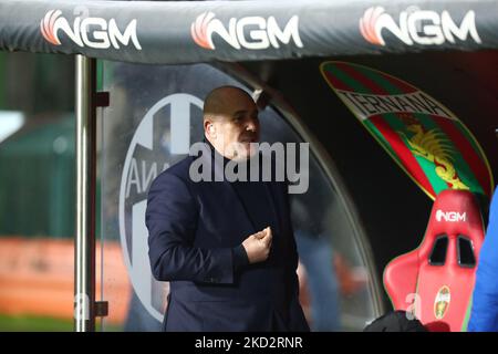 Le président Stefano Bandecchi (Ternana) pendant le match de football italien série B Ternana Calcio vs AC Monza sur 15 février 2022 au Stadio Libero Liberati à Terni, Italie (photo de Luca Marchetti/LiveMedia/NurPhoto) Banque D'Images