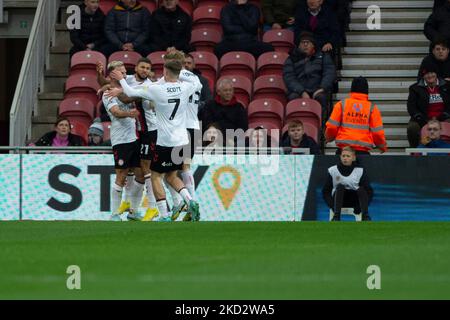 Andreas Weimann, de Bristol City, célèbre le premier but du match du championnat Sky Bet entre Middlesbrough et Bristol City au stade Riverside, à Middlesbrough, le samedi 5th novembre 2022. (Crédit : Trevor Wilkinson | ACTUALITÉS MI) crédit : ACTUALITÉS MI et sport /Actualités Alay Live Banque D'Images