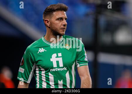 Joaquin de Real Betis regarde pendant le match H de l'UEFA Champions League entre Zenit Saint-Pétersbourg et Malmo FF sur 29 septembre 2021 à l'arène Gazprom de Saint-Pétersbourg, en Russie. (Photo de Mike Kireev/NurPhoto) Banque D'Images