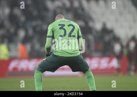 Vanja Milinkovic-Savic, gardien de Turin (32) célèbre lors de la série A football Match Juventus v Torino FC - Serie A, sur 18 février 2022 au stade Allianz de Turin, en Italie. (Photo de Matteo Bottanelli/NurPhoto) Banque D'Images