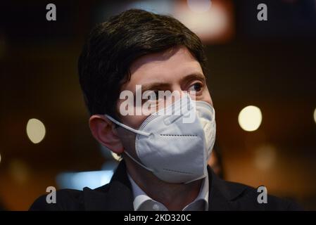 Roberto Speranza pendant les nouvelles â€œLâ€™Italia, sul serioâ€, le premier congrès de â€œAzioneâ€, parti dirigé par Carlo Calenda sur 19 février 2022 au Palazzo dei Congressi à Rome, Italie (photo de Gloria Imbrogno/LiveMedia/NurPhoto) Banque D'Images