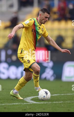 Simone Mazzocchi (Ternana Calcio) en action pendant le match de football italien série B Parme Calcio vs Ternana Calcio sur 19 février 2022 au Stadio Ennio Tardini à Parme, Italie (photo de Francesco Scaccianoce/LiveMedia/NurPhoto) Banque D'Images