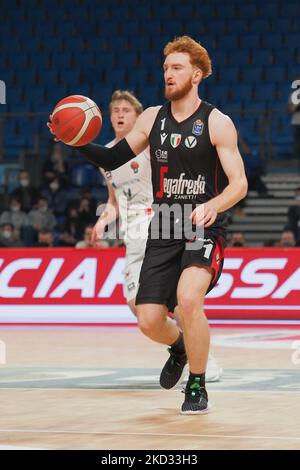 Mannion (Virtus Segafredo Bologna) lors de la coupe de basket italienne hommes huit finales - demi-finales - Bertram Derthona Tortona vs Virtus Segafredo Bologna on 19 février 2022 à l'arène Virtfrigo à Pesaro, Italie (photo de Savino Paolella/LiveMedia/NurPhoto) Banque D'Images