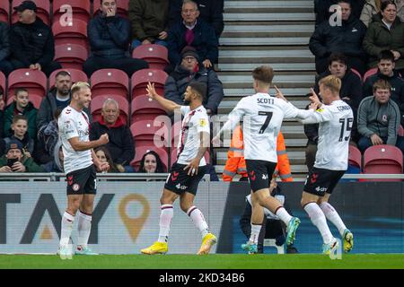 Andreas Weimann #14 de Bristol City célèbre son but et obtient le score de 0-1 lors du match de championnat de Sky Bet Middlesbrough vs Bristol City au stade Riverside, Middlesbrough, Royaume-Uni, 5th novembre 2022 (photo de James Heaton/News Images) Banque D'Images