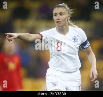 NORWICH, Royaume-Uni, FÉVRIER 20:Leah Williamson (Arsenal) d'Angleterre femmes pendant la coupe Arnold Clark entre les femmes d'Angleterre et l'Espagne à Carrow Road, Norwich, le 20th février 2022 (photo par action Foto Sport/NurPhoto) Banque D'Images