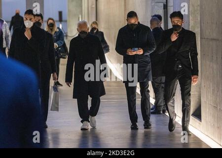 Giorgio Arman est vu quitter le spectacle de mode Emporio Armani pendant la semaine de mode de Milan automne/hiver 2022/2023 sur 24 février 2022 à Milan, Italie. (Photo de Cinzia Camela/LiveMedia/NurPhoto) Banque D'Images