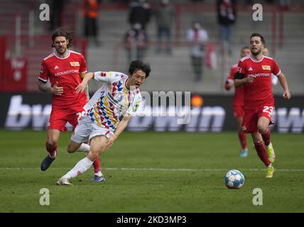 Jae-sung pendant Union Berlin vs FSV Mayence 05, Bundesliga allemand, à Stadion an der Alten Försterei, Berlin, Allemagne sur 27 février 2022. (Photo par Ulrik Pedersen/NurPhoto) Banque D'Images