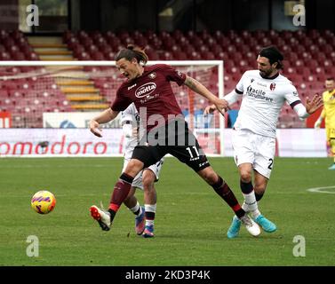 Milan Djuric de nous Salerntana pendant la série Un match entre nous Salerntana et le FC de Bologne sur le stade 26 février 2022 'Arechi' à Salerne, Italie (photo de Gabriele Maricchiolo/NurPhoto) Banque D'Images