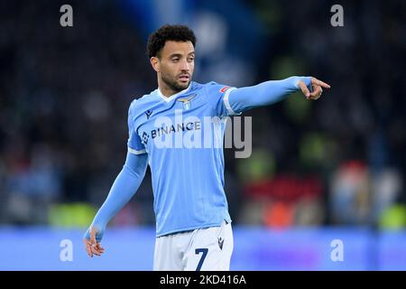 Felipe Anderson de SS Lazio gestes pendant la série Un match entre SS Lazio et SSC Napoli au Stadio Olimpico, Rome, Italie, le 27 février 2022. (Photo de Giuseppe Maffia/NurPhoto) Banque D'Images