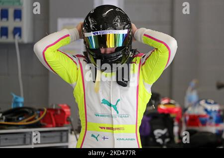 Emma Kimilainen lors des essais de la série W au circuit Barcelone-Catalunya, à Barcelone, le 03th mars 2022. (Photo de Joan Valls/Urbanandsport /NurPhoto) Banque D'Images